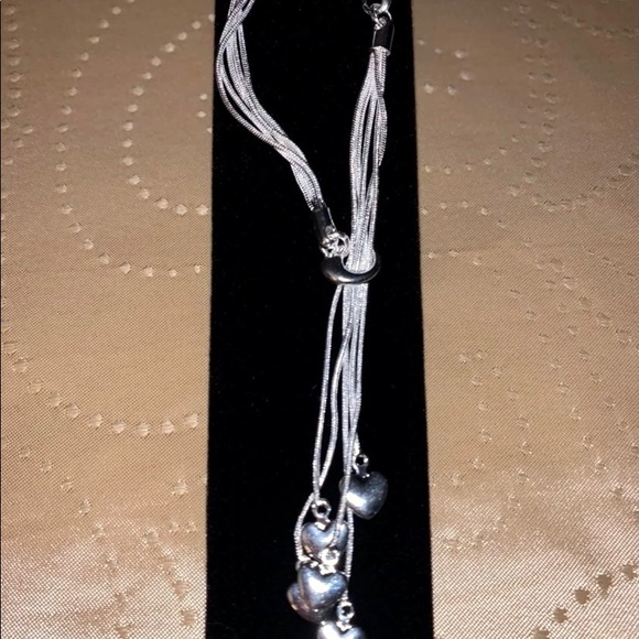 925 Silver Stamped Multiple Heart ❤️ Bracelet - Picture 2 of 3